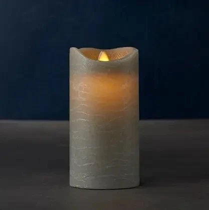 Vosková LED svíčka Sara, 15 cm, šedá