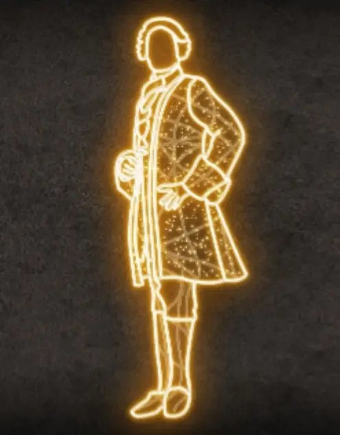 LED světelná BAROKNÍ POSTAVA MUŽE, teple bílá,