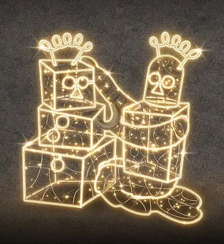 LED světelná robot s dárky, 153 x 120 cm, teple bílá, 36V, 31,5W, 12kg, 5 dílů