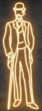 LED světelný gentleman, 71 x 210 cm, teple bílá