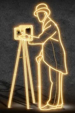 LED světelný fotograf, 114 x 202 cm, teple bílá