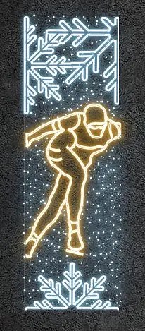 LED světelný banner - rychlobruslení, 80 x 250 cm, teple a ledově bílá (kopie)