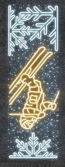 LED světelný banner - akrobace na lyžích, 80 x 250 cm, teple a ledově bílá (kopie)