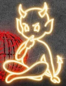 LED světelný čertík, 66 x 90 cm, teple bílá