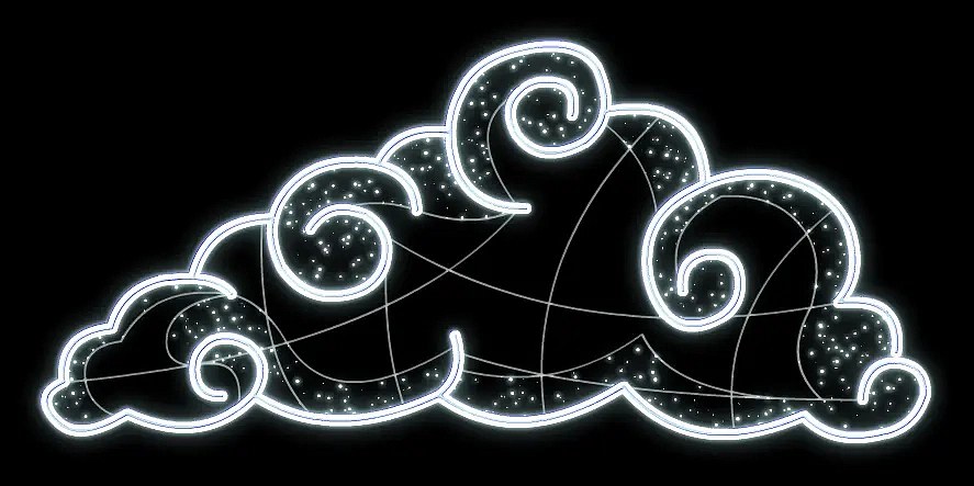 LED světelný obláček, 140 x 65 cm, ledově bílá