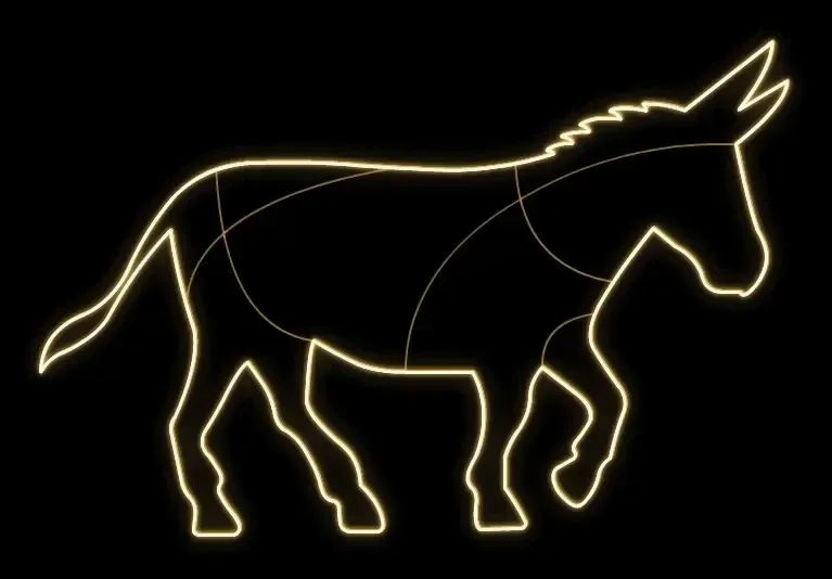 LED světelný osel, 200 x 130 cm, teple bílá, 36V, 13W, 5kg (kopie)
