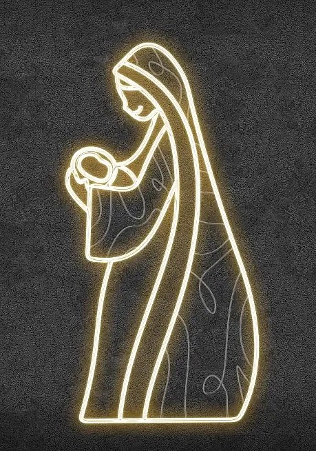 LED světelná marie, 100 x 200 cm, teple bílá