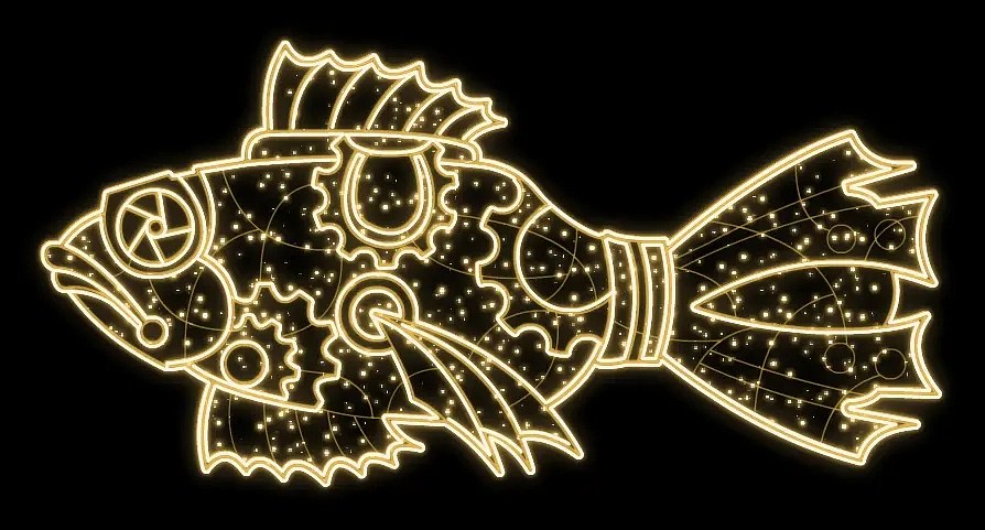 2D LED světelná roboryba, 240 x 130 cm, 36 V, 34,8 W, 12 kg, 5 dílů, stojící