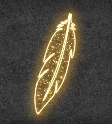 2D LED světelné pírko, 50 x 121 cm, teple bílá