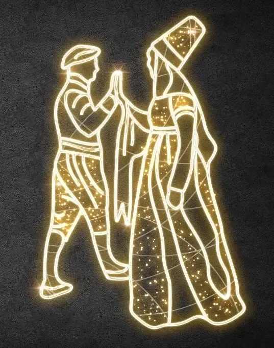 2D LED světelní tanečníci II, 180 x 200 cm, teple bílá, 36V, 20,3W, z 6 dílů, stojící