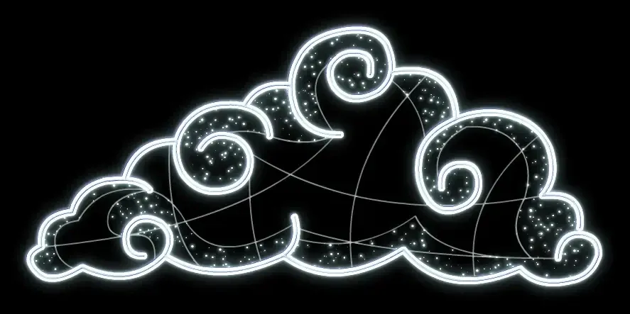 LED světelný obláček, 210 x 95 cm, ledově bílá,36 V, 29,2 W, 11,9 kg, z 5 dílů