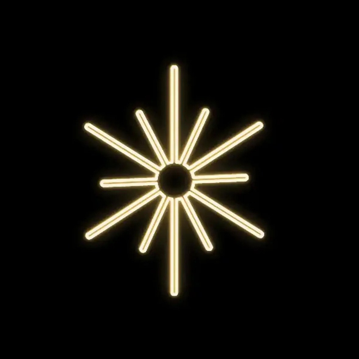 2D LED světelná hvězda, závěsná, 80 × 80 cm, teple bílá