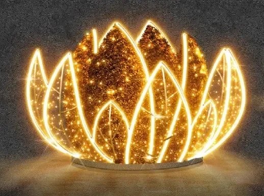 3D LED světelný leknín, 245 x 245 cm, teple bílá, 36 V, 93,4 W, ze 3 dílů