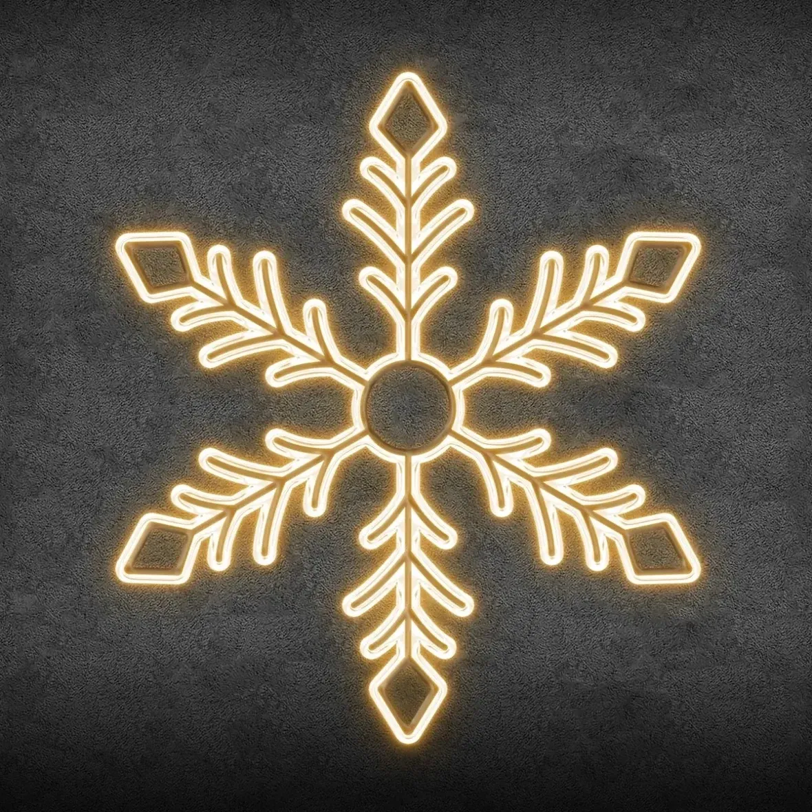 2D LED světelná vločka, závěsná, 200 × 200 cm, teple bílá, 230 V