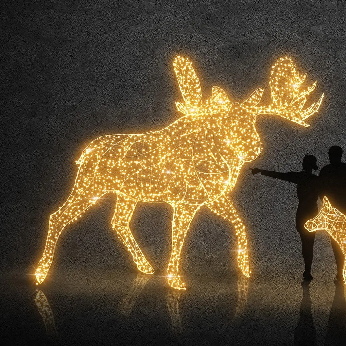 3D LED světelný los 320 × 450 × 320 cm, teple bílá, 36 V, 121 W, 50 kg, 12 dílů, WS2B