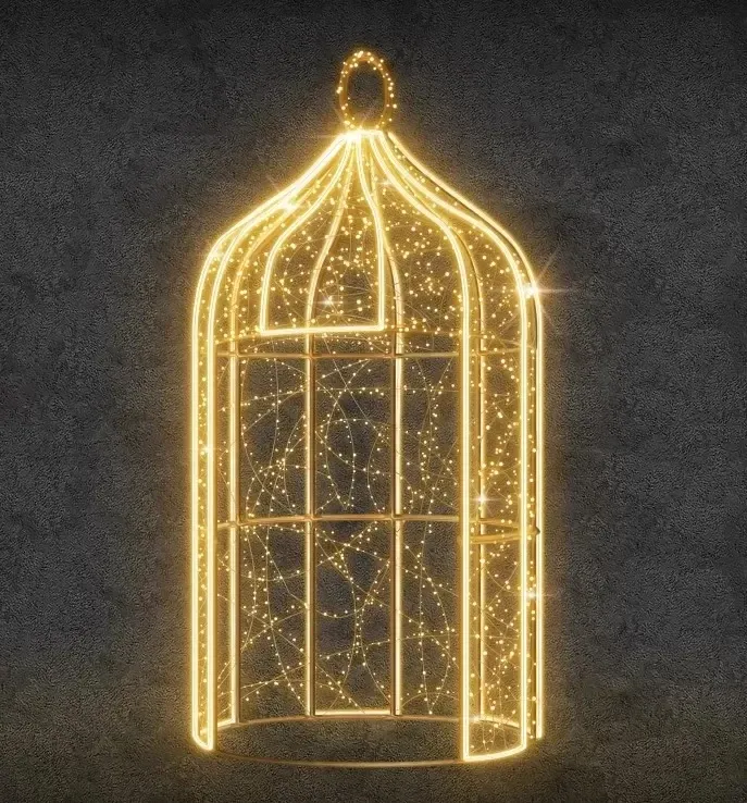 LED světelná klec, 150 x 363 cm, teple bílá, 36 V, 149 W, ze 6 dílů