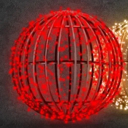 LED světelná koule, červená, pr