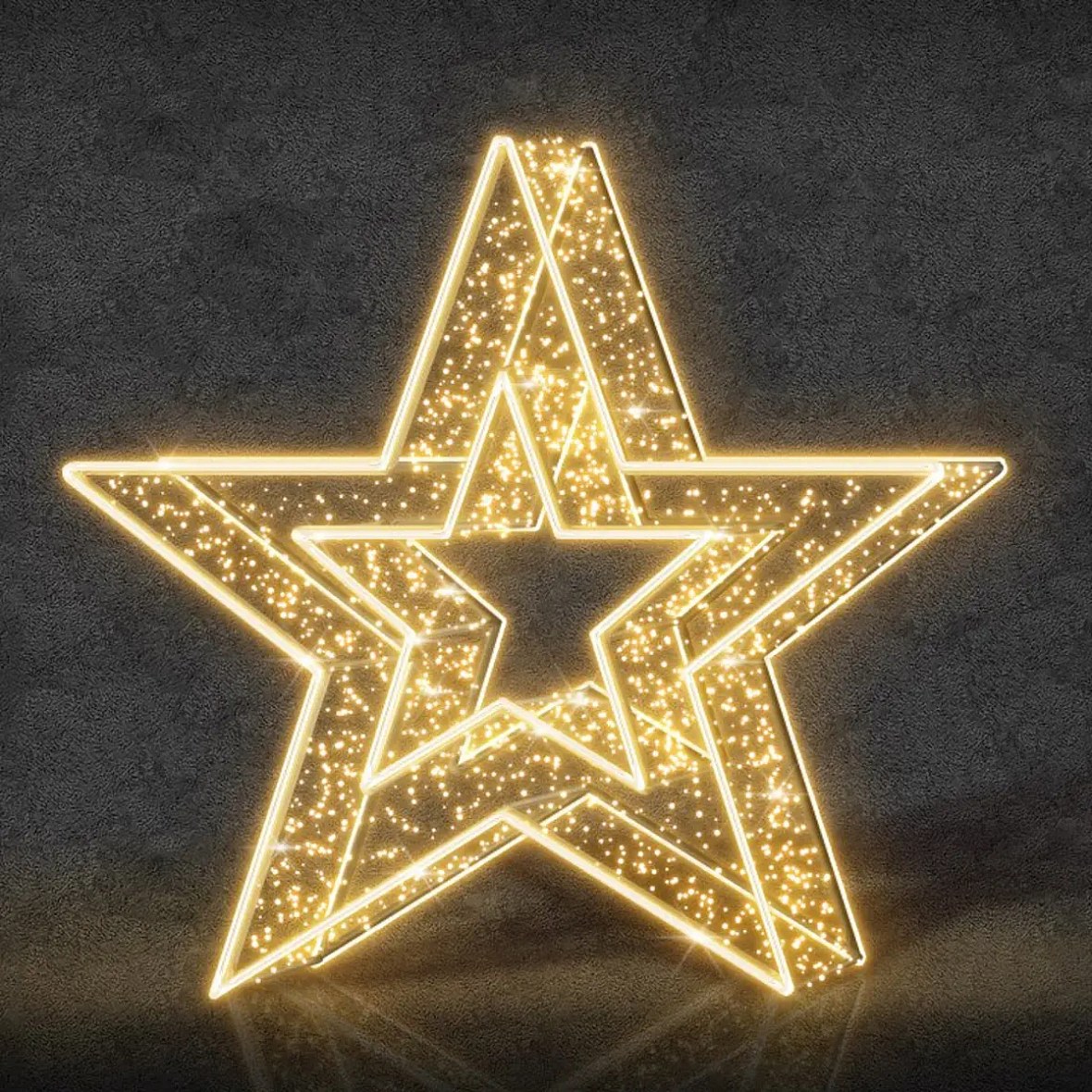 3D LED světelná hvězda, 200 × 200 cm, teple bílá, 36 V, 61,3 W