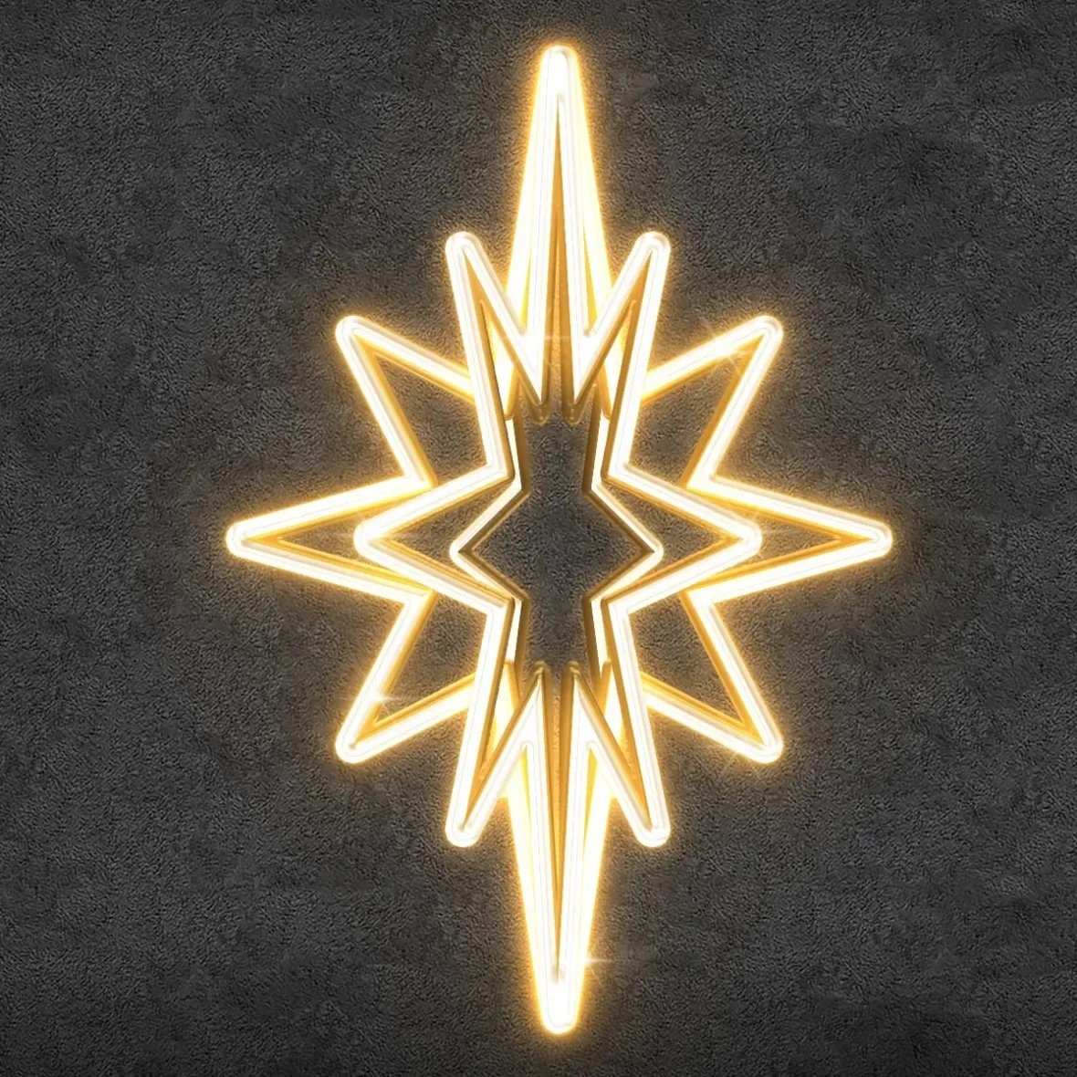 3D LED hvězda na vrchol stromu, 95 × 150 × 95 cm, teple bílá, 230 V, 41,9 W, 5,4 kg