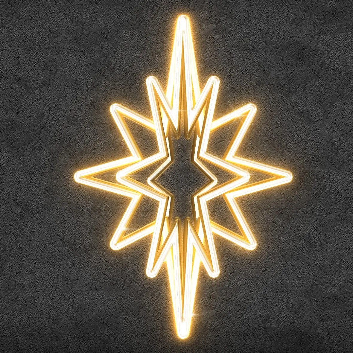 3D LED hvězda na vrchol stromu, 83 × 125 × 83 cm, teple bílá, 230 V, 32,2 W, 4,4 kg