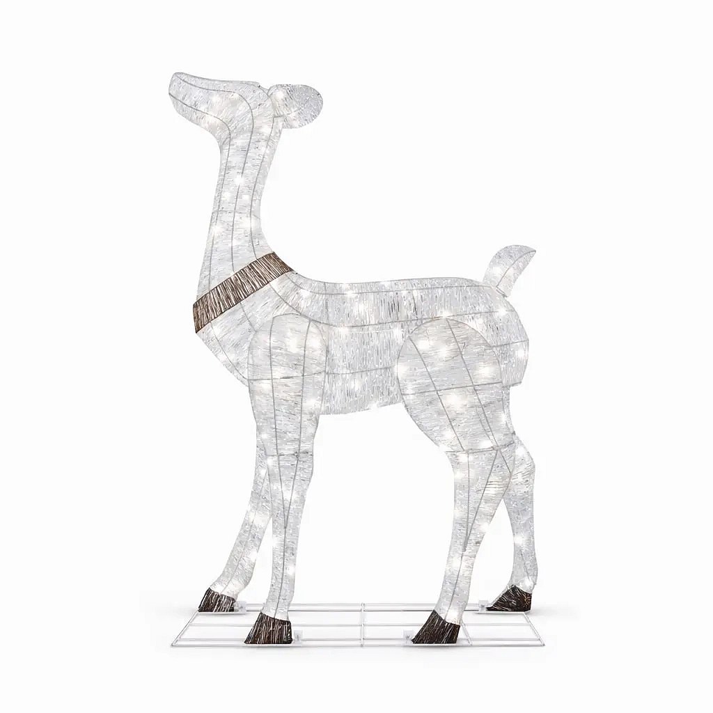 3D LED svítící laň 150 cm, 140 ledově bílých diod s Flash efektem, IP44 venkovní, 24 V, vč