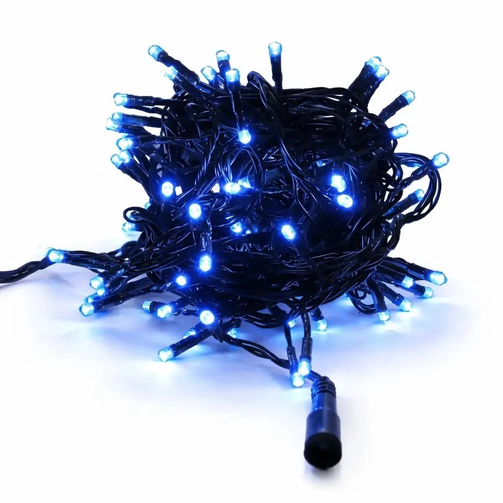LED světýlka na stromeček 20 m modrá IP44, vč