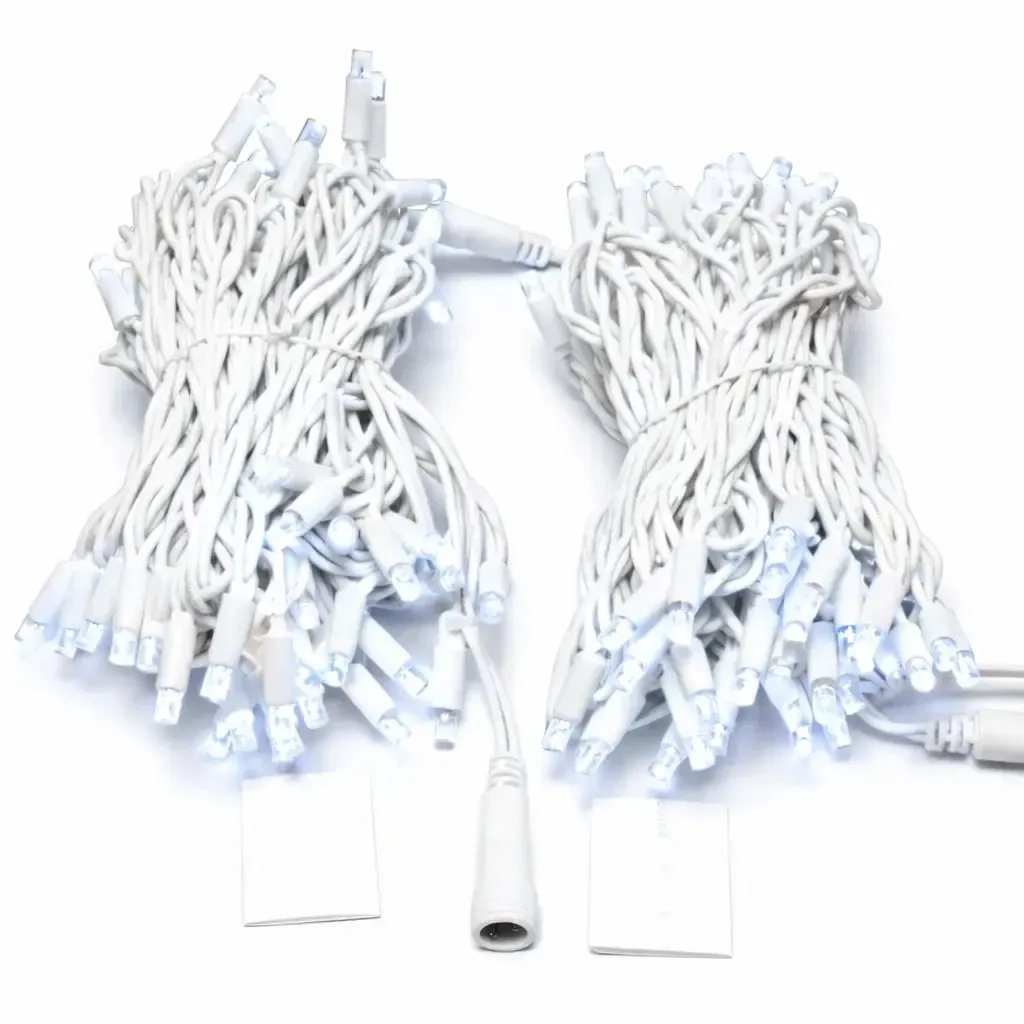 Easy Fix LED světelný řetěz 20 m, ledově bílá, 120 diod, bílý kabel IP67, 2× 10 m