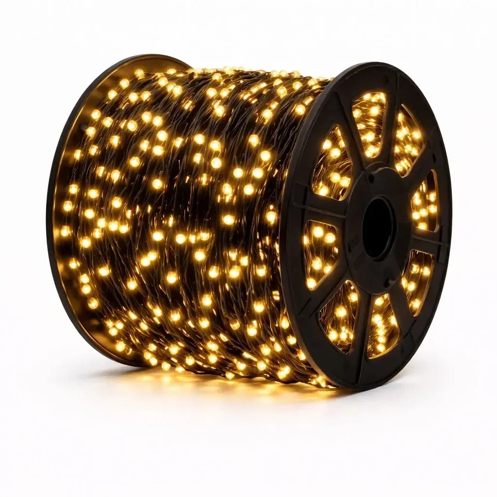 Eco Fix LED světelný řetěz 100 m, 36 V, 1000 diod, teple bílá, černý kabel, IP67