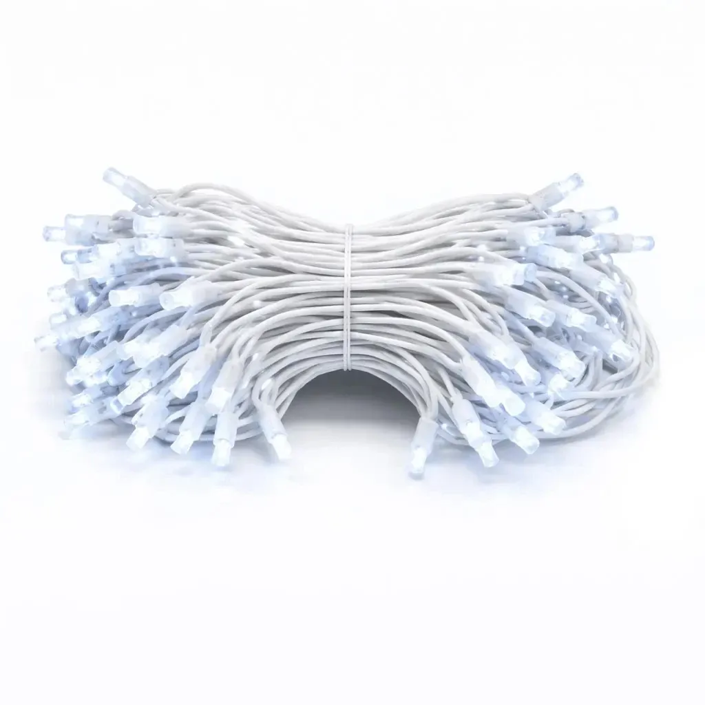 Easy Fix LED světelný řetěz 5 m venkovní ledově bílá s FLASH, 60 diod, bílý kabel IP67, prodlužovací
