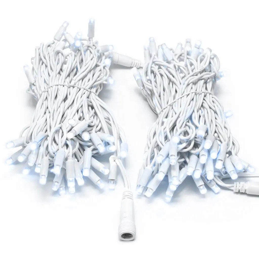 Easy Fix LED světelný řetěz 20 m venkovní ledově bílá s FLASH, 120 diod, bílý kabel IP67