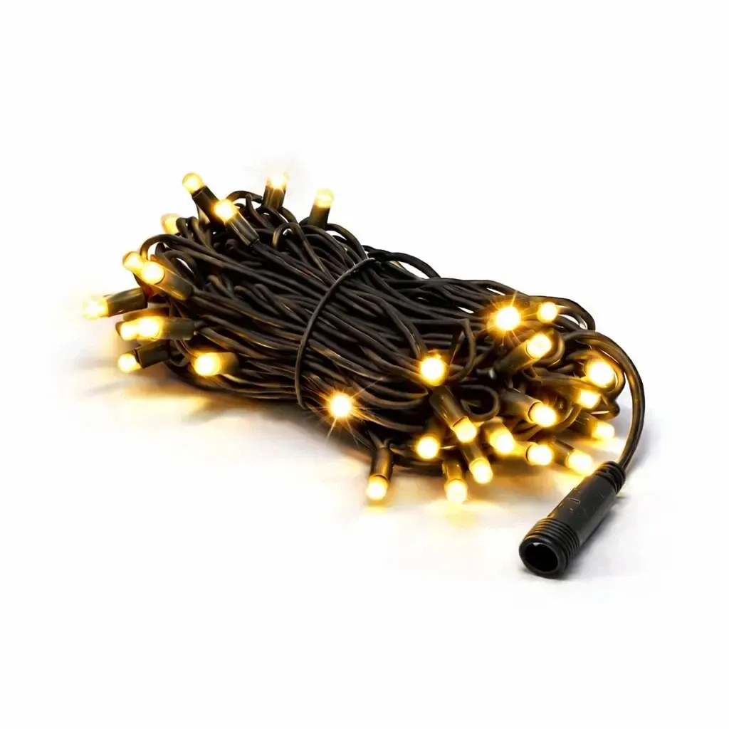 Easy Fix LED světelný řetěz 5 m venkovní teple bílá s FLASH, 60 diod, černý kabel IP67, prodlužovací