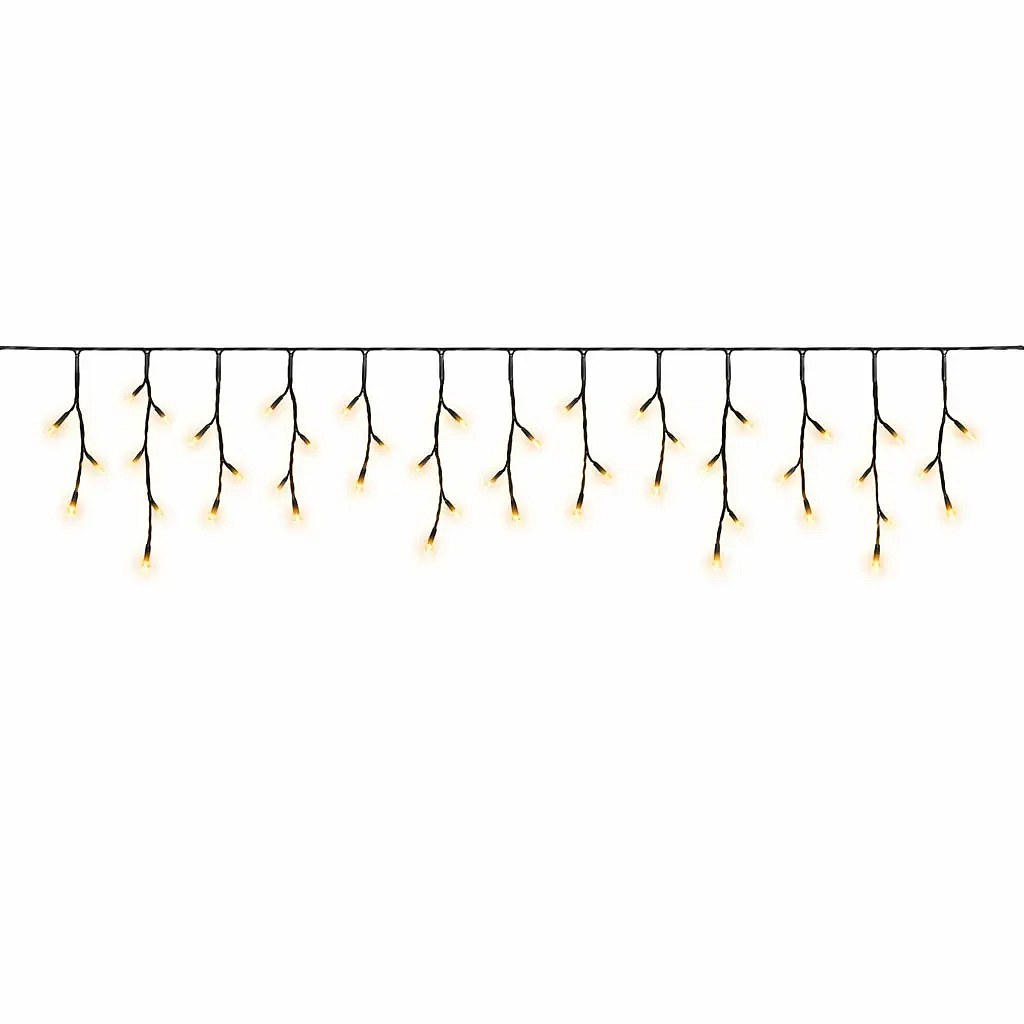 Eco Fix venkovní LED rampouchy světelné 200 × 50 cm, teple bílá, 60 diod, 36 V, černý kabel IP67, prodlužovací