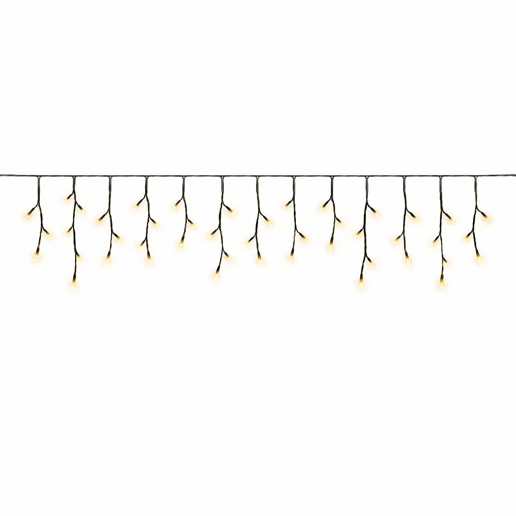 Hobby Line venkovní LED rampouchy světelné 200 × 50 cm, teple bílá, 40 diod, tmavě zelený kabel IP44, prodlužovací