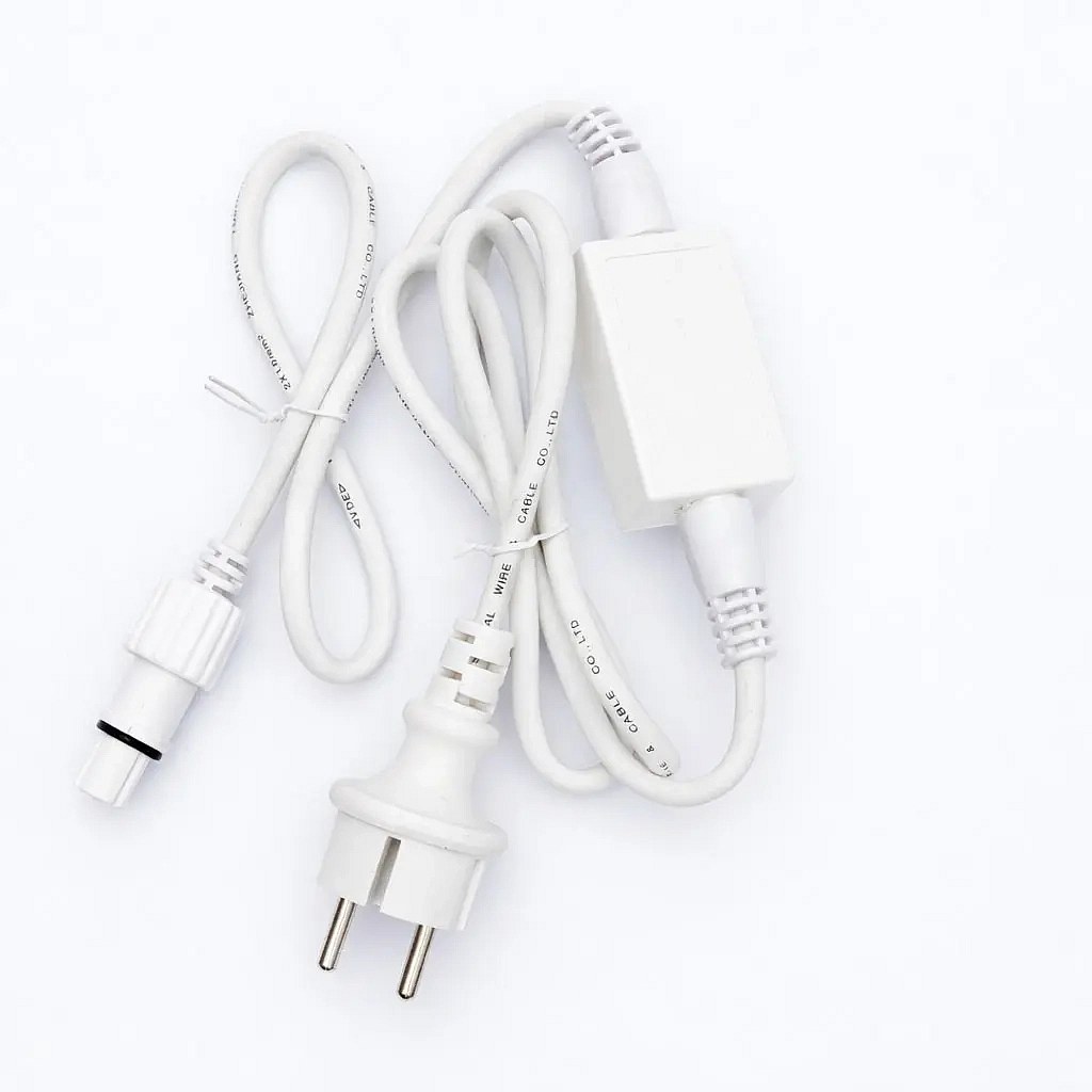 Easy Fix zdrojový kabel venkovní 480 W s oddělitelným ACDC, 150 cm bílý kabel IP67, 230 V