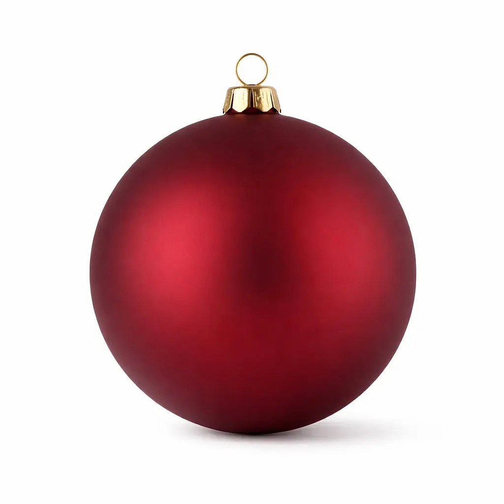 Velká vánoční koule 20 cm, vínová, matná, UV