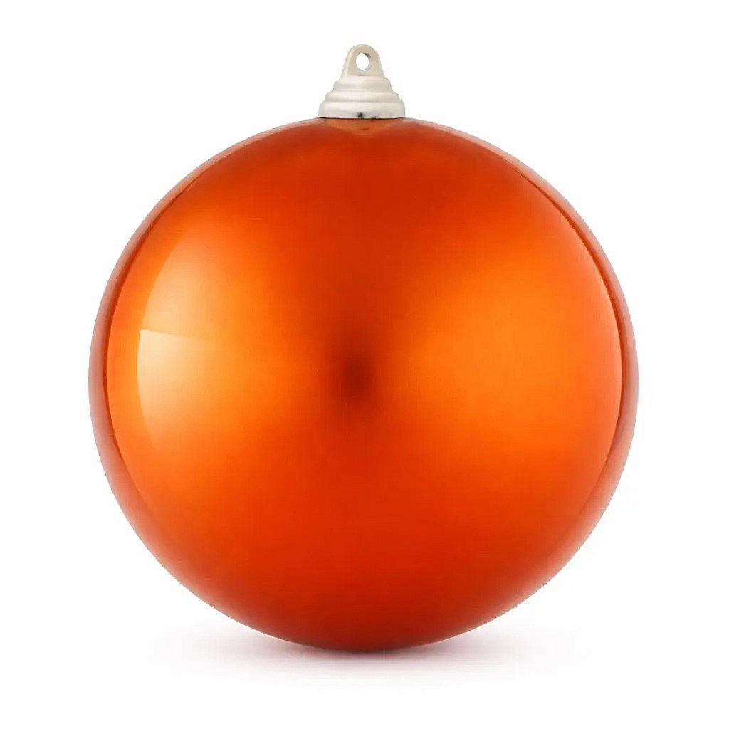 Velká vánoční koule 20 cm, měděná, lesklá, UV