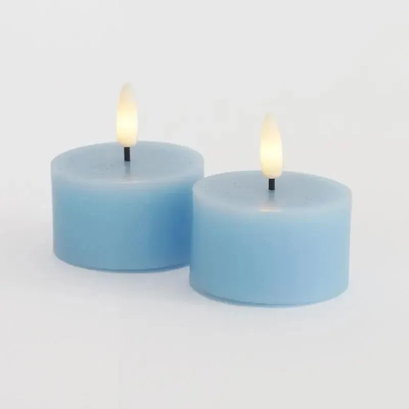 Sada LED voskových čajových svíček Sille Tealight, Ø6 × 3,4 cm, modrá obloha, 2 kusy