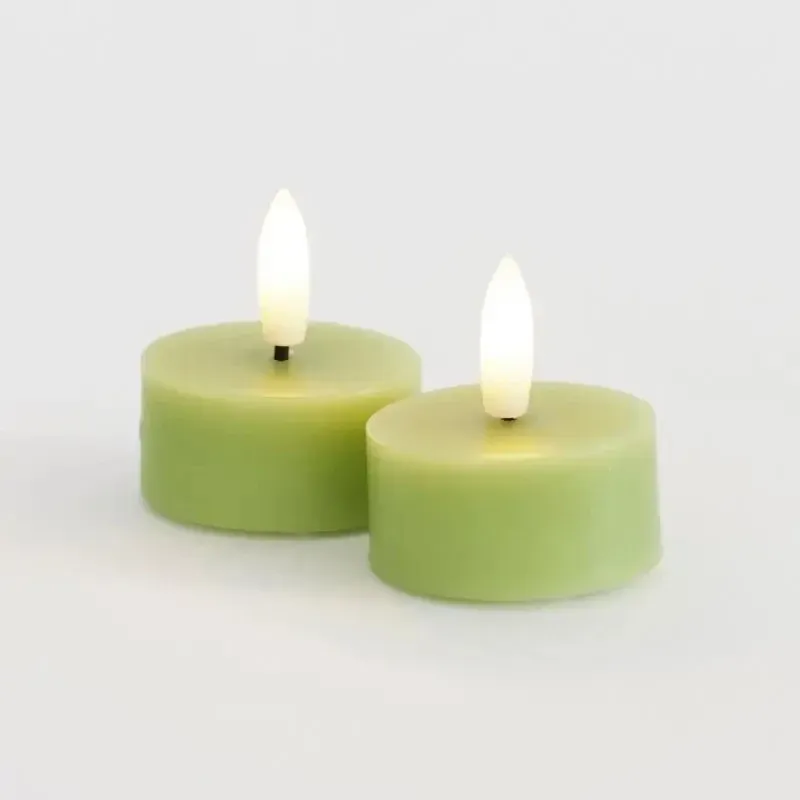 Sada LED voskových čajových svíček Sille Tealight, Ø4,5 × 2,2 cm, jarní zelená, 2 kusy