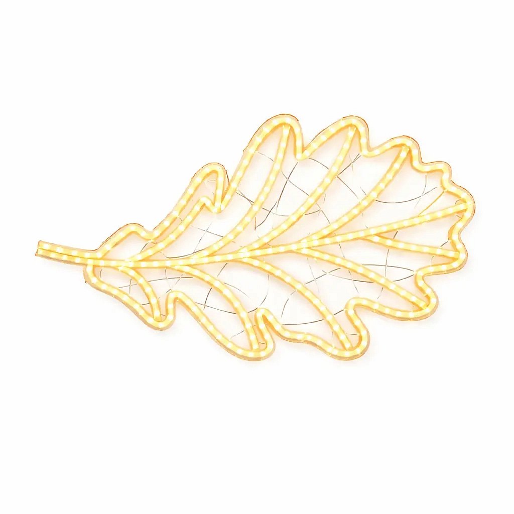 2D LED světelný list, závěsný, 94 × 156 × 3,5 cm, teple bílá, 3D tisk