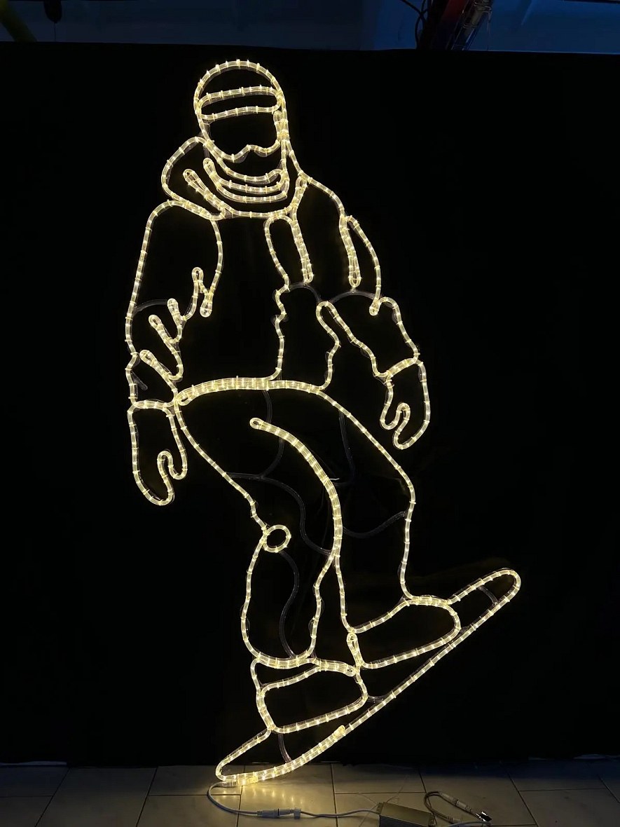 2D LED světelný dekor, snowboardista I