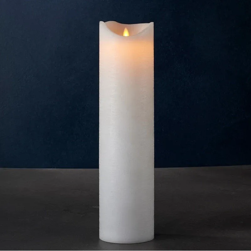 Vosková LED svíčka Sara exclusive, 40 cm, bílá