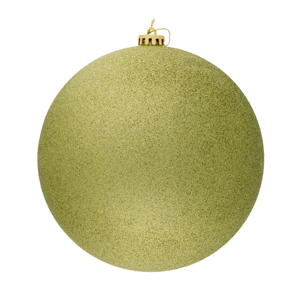 Vánoční ozdoba jablkově zelená glitter 20 cm plastová koule