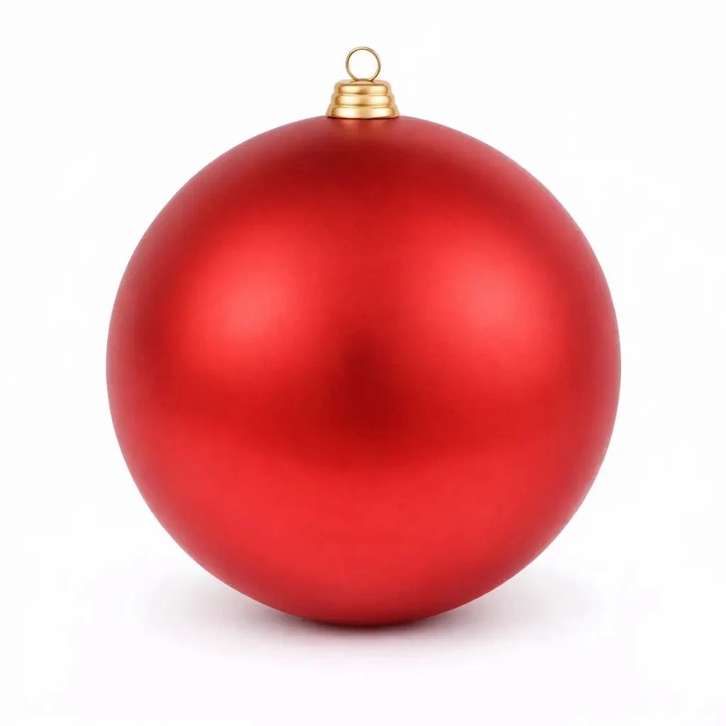 Velká vánoční koule 40 cm, červená, matná