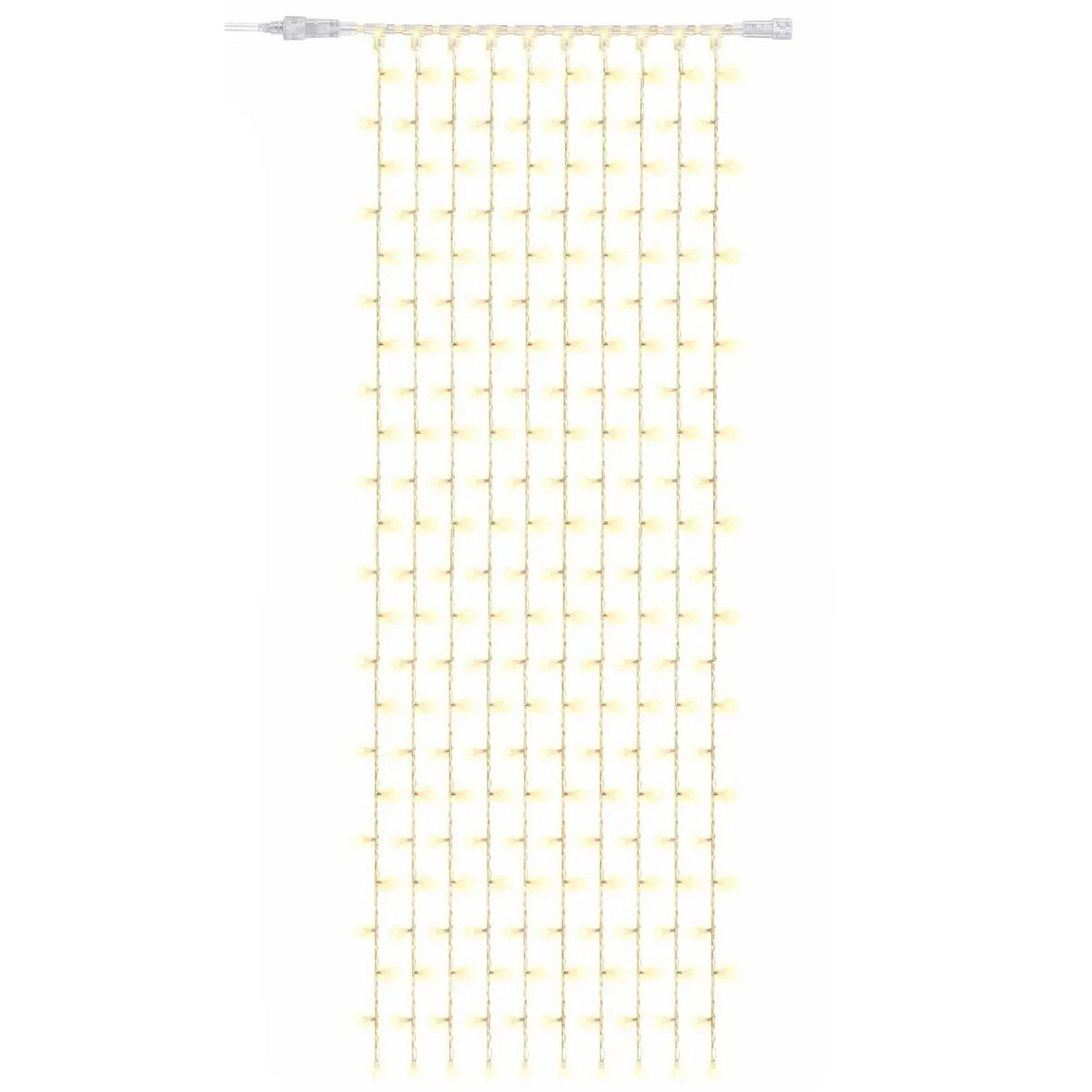 Easy Fix LED světelný závěs interiér 100 × 300 cm, teple bílá, 300 diod, 10 pramenů, čirý kabel IP20, prodlužovací