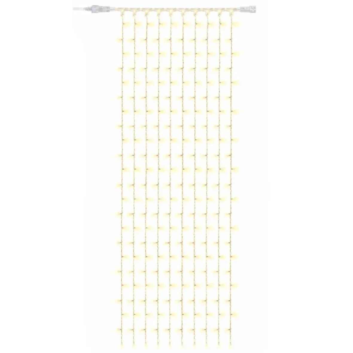 Easy Fix LED světelný závěs interiér 100 × 300 cm, teple bílá, 300 diod, 10 pramenů, čirý kabel IP20, prodlužovací