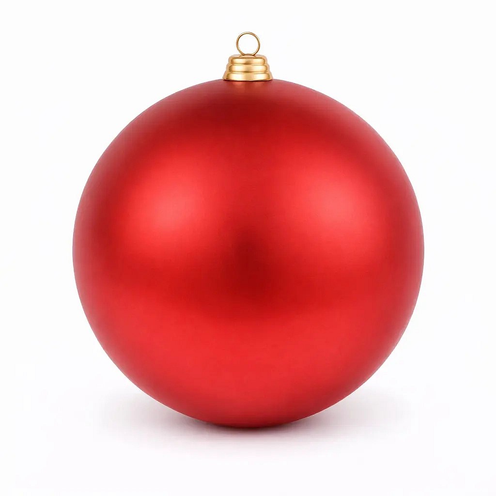 Velká vánoční koule 40 cm, červená, matná, UV