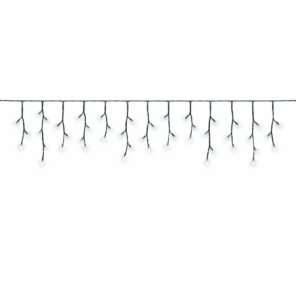 Hobby Line venkovní LED rampouchy světelné 200 × 50 cm, ledově bílá, 40 diod, tmavě zelený kabel IP44, prodlužovací