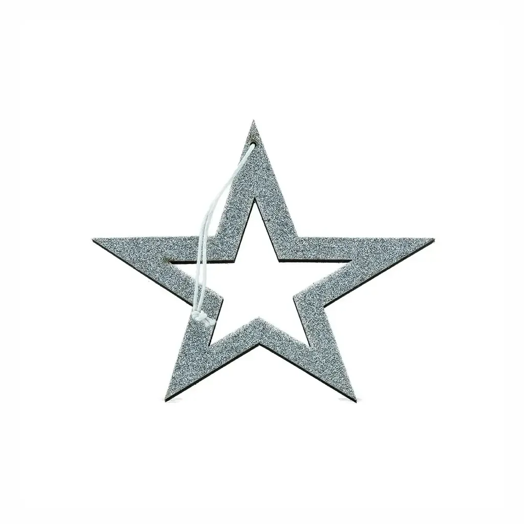 Stříbrná hvězda, dutá, 15 cm