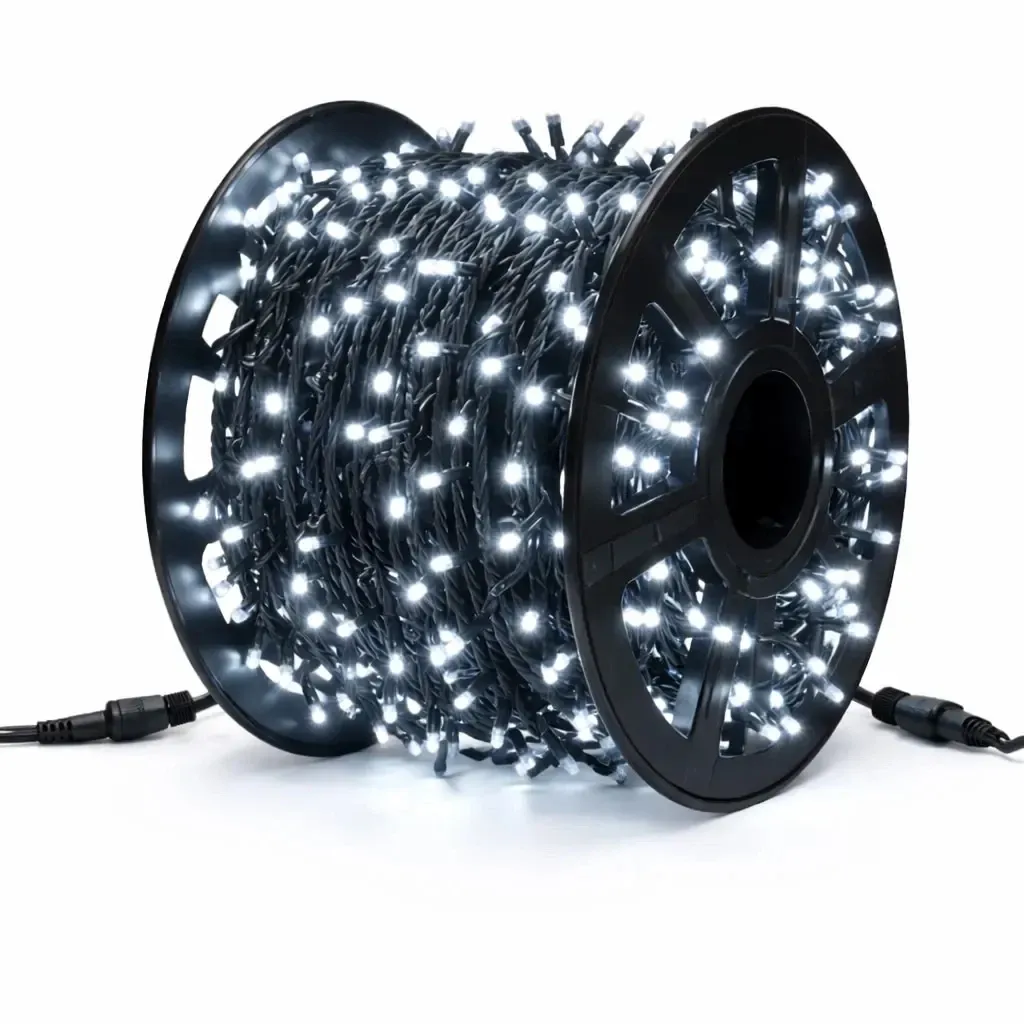 Easy fix LED světelný řetěz 100 m, ledově bílá, 600 diod, černý kabel IP67