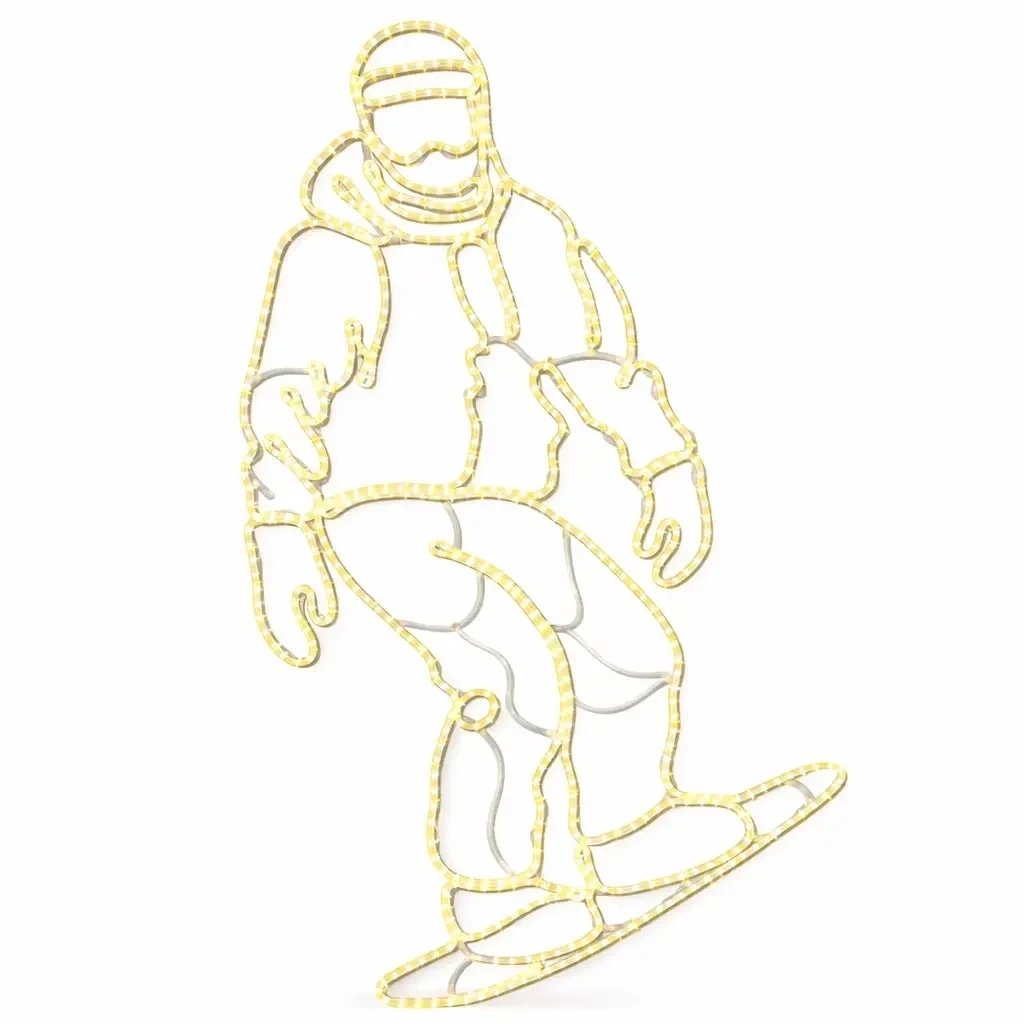 Eco Fix 2D LED světelný dekor snowboardista 120 × 230 × 4 cm, teple bílá, 3D tisk, závěsný